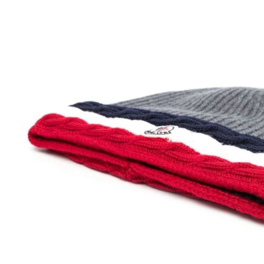 Moncler kids virgin-wool logo-patch hat - Picture 2 of 6